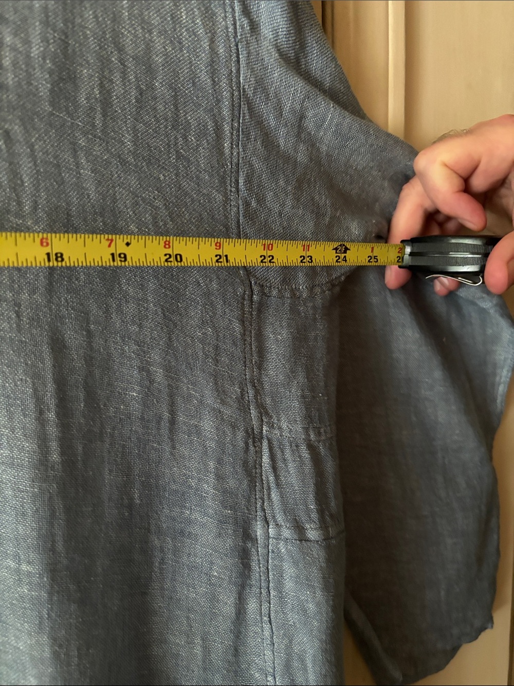 Eileen Fisher Soft Chambray Blue Button-Front Tunic 100% linen - Picture 6 of 7